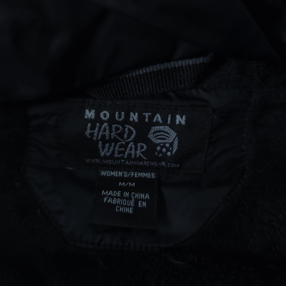 Mountain Hardwear Coat Womens Medium Black Hooded Down Parka Faux Fur Quilted - Picture 3 of 15